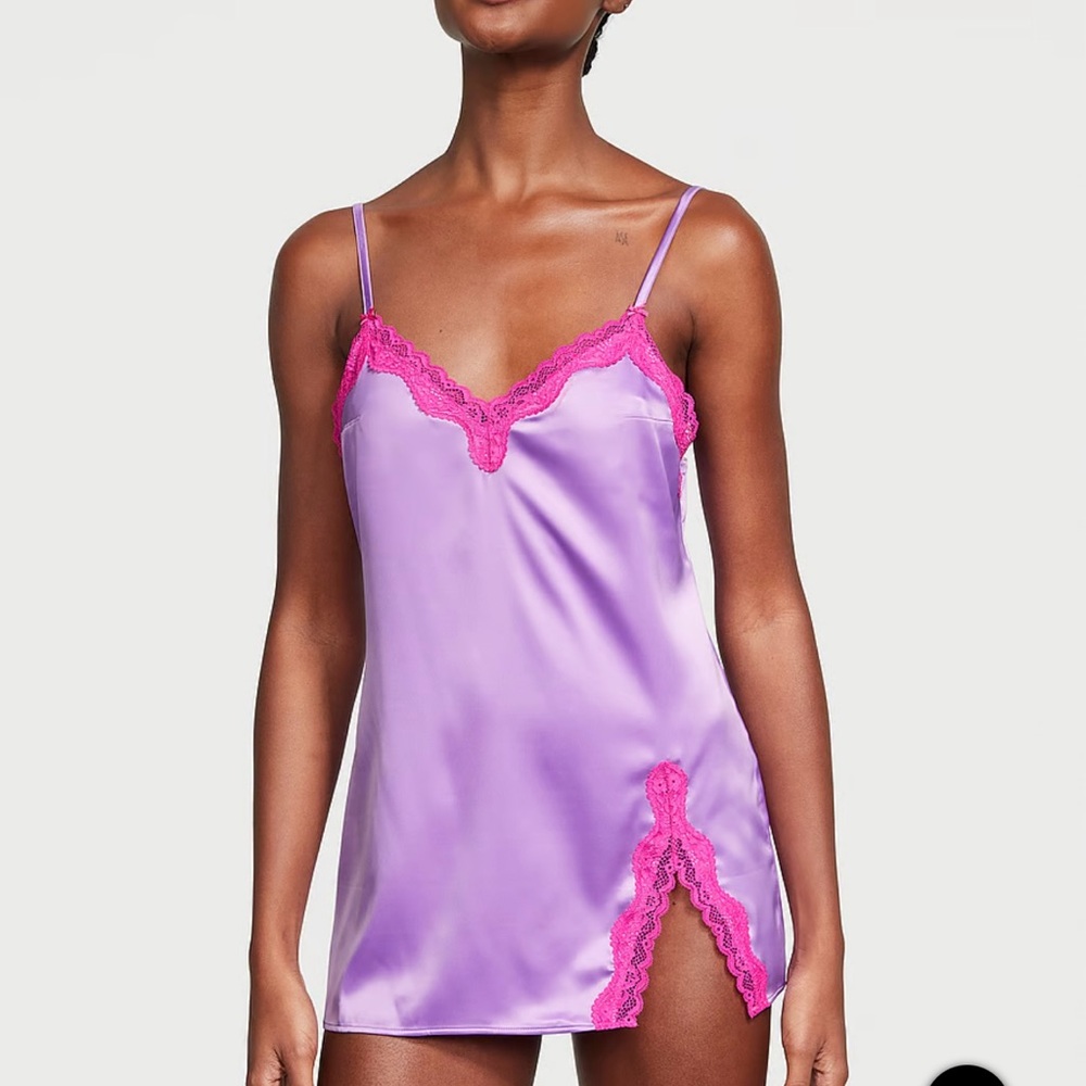 Tease satin lace-trim mini slip Victoria’s Secret!